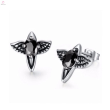 Hot sell punk rock jewelry stainless steel crystal angel charms earring